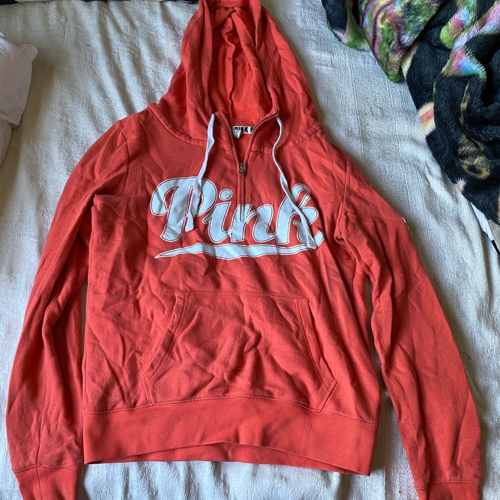 PINK VS hooded 1/4 zip sweatshirt